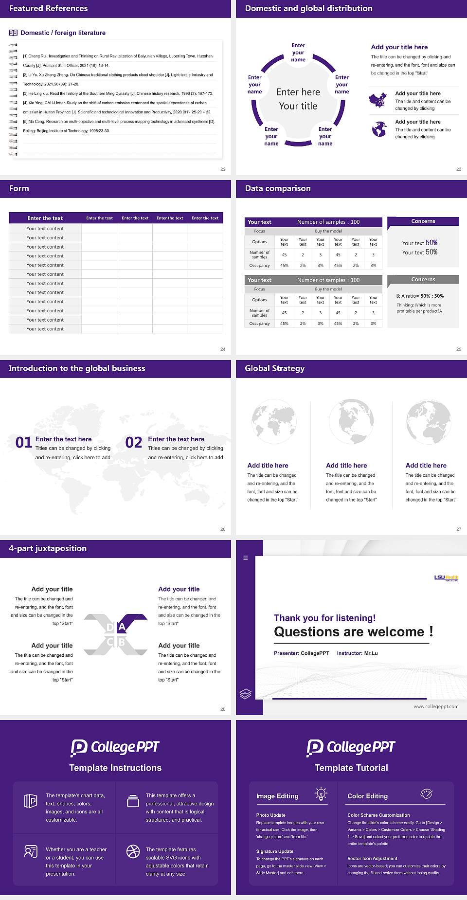 Louisiana State University Health Sciences Center-New Orleans Thesis Proposal/Graduation Defense PPT Template4:3 ratio PPT effect preview image4