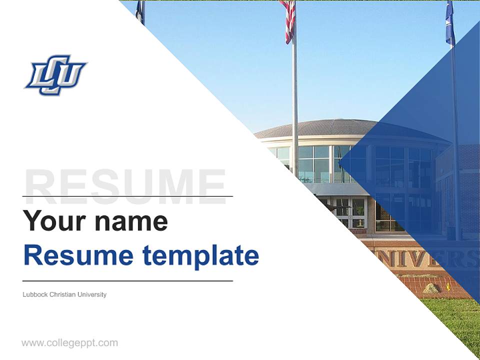 Lubbock Christian University Resume PPT Template4:3 ratio PPT effect preview image5