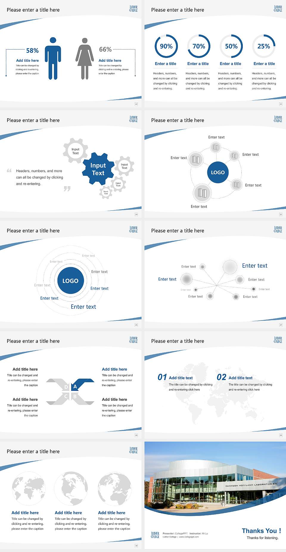 Luther College Course/Courseware Creation PPT Template4:3 ratio PPT effect preview image4