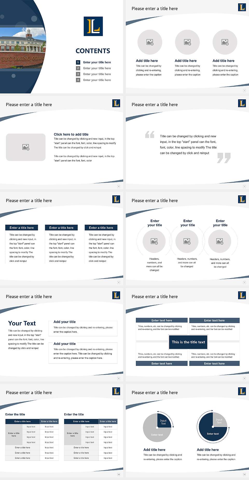 Lycoming College Course/Courseware Creation PPT Template4:3 ratio PPT effect preview image2