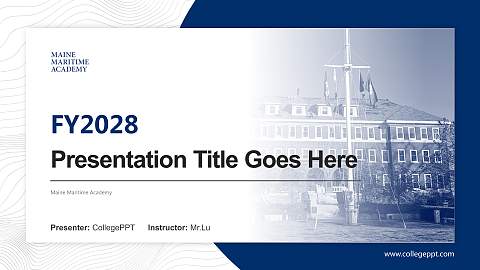Maine Maritime Academy Academic Presentation/Research Findings Report PPT Template