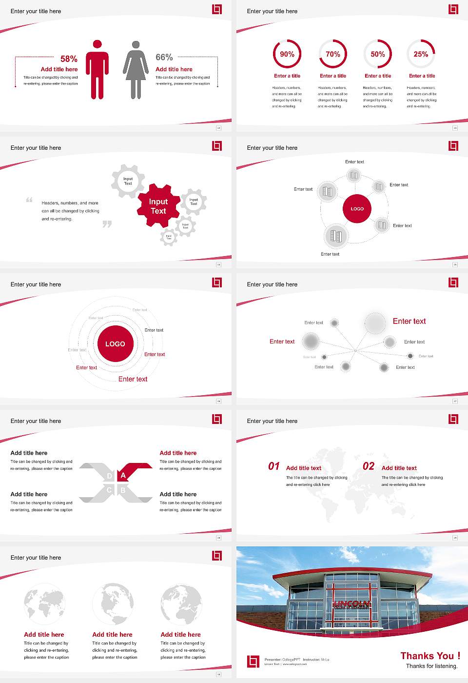 Lincoln Tech Course/Courseware Creation PPT Template16:9 ratio PPT effect preview image4
