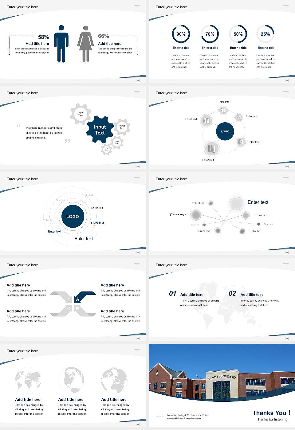 Lindenwood University Course/Courseware Creation PPT Template16:9 ratio PPT effect preview image4