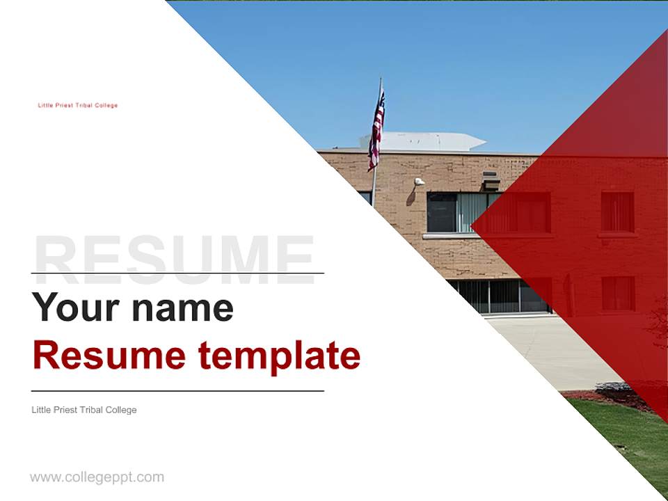 Little Priest Tribal College Resume PPT Template4:3 ratio PPT effect preview image5