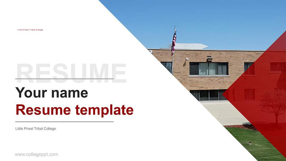 Little Priest Tribal College Resume PPT Template16:9 ratio PPT effect preview image