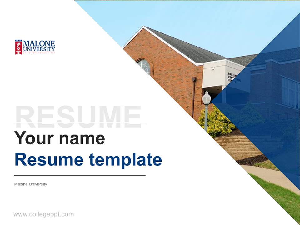 Malone University Resume PPT Template4:3 ratio PPT effect preview image5