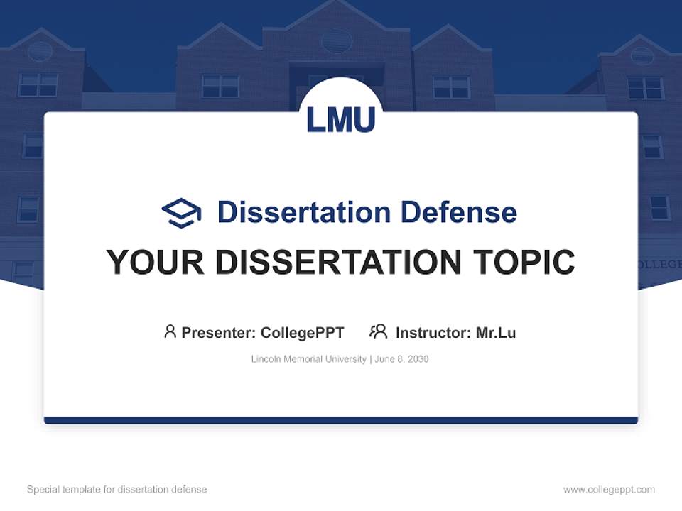 Lincoln Memorial University Graduation Thesis Defense PPT Template4:3 ratio PPT effect preview image7