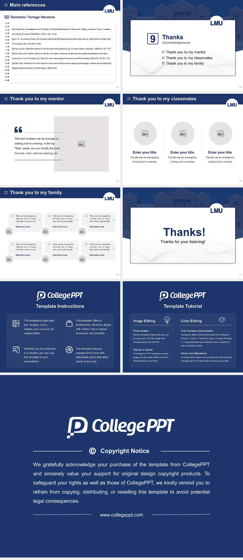 Lincoln Memorial University Graduation Thesis Defense PPT Template4:3 ratio PPT effect preview image7