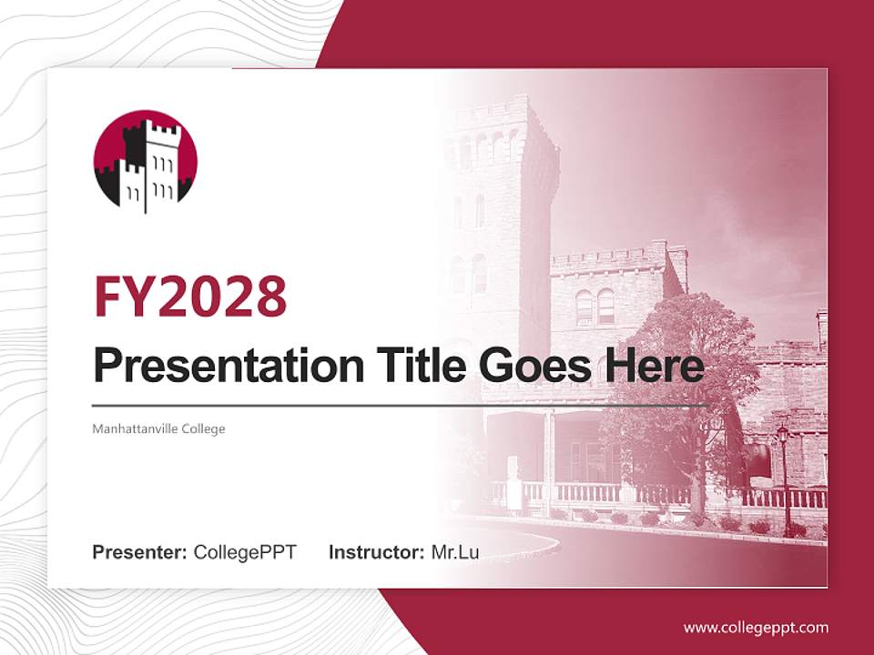 Manhattanville College Academic Presentation/Research Findings Report PPT Template4:3 ratio PPT effect preview image5