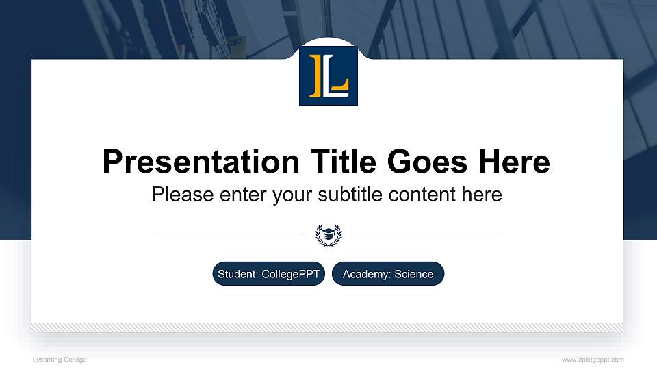Lycoming College National Scholarship Defense PPT Template16:9 ratio PPT effect preview image