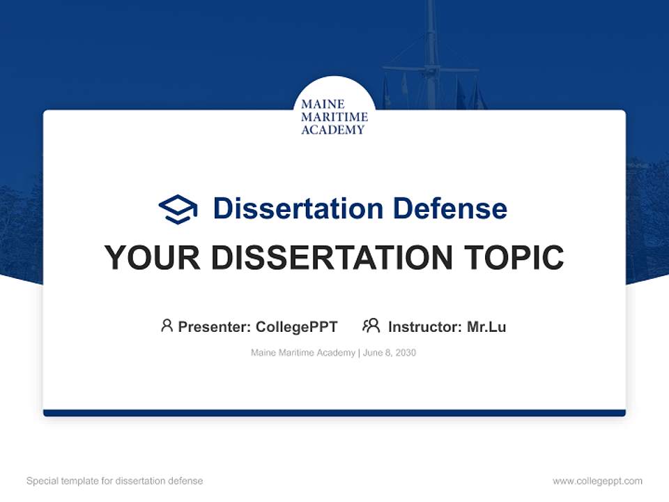 Maine Maritime Academy Graduation Thesis Defense PPT Template4:3 ratio PPT effect preview image7