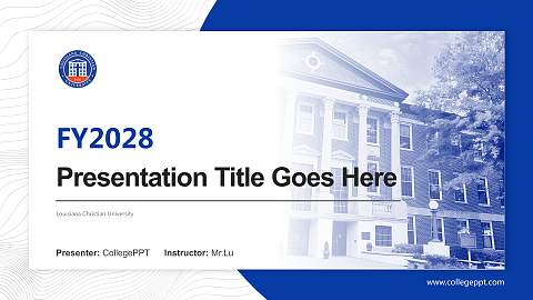 Louisiana Christian University Academic Presentation/Research Findings Report PPT Template