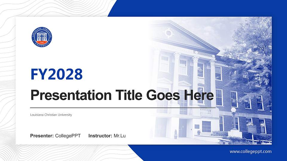 Louisiana Christian University Academic Presentation/Research Findings Report PPT Template16:9 ratio PPT effect preview image