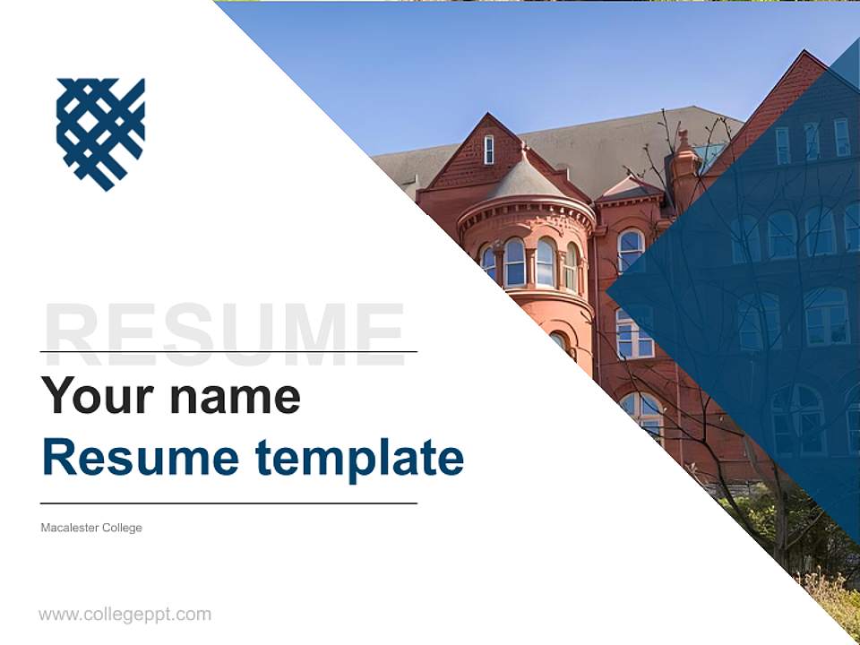 Macalester College Resume PPT Template4:3 ratio PPT effect preview image5