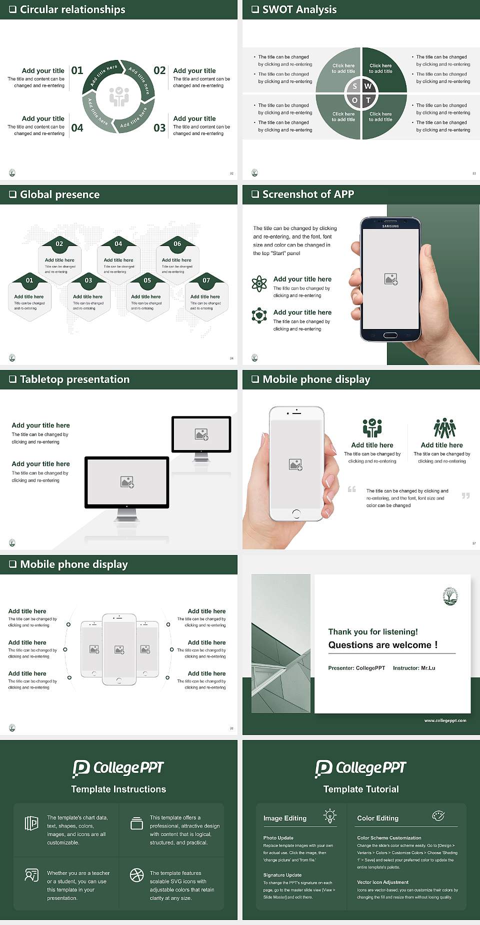 Marlboro College General Purpose PPT Template4:3 ratio PPT effect preview image5