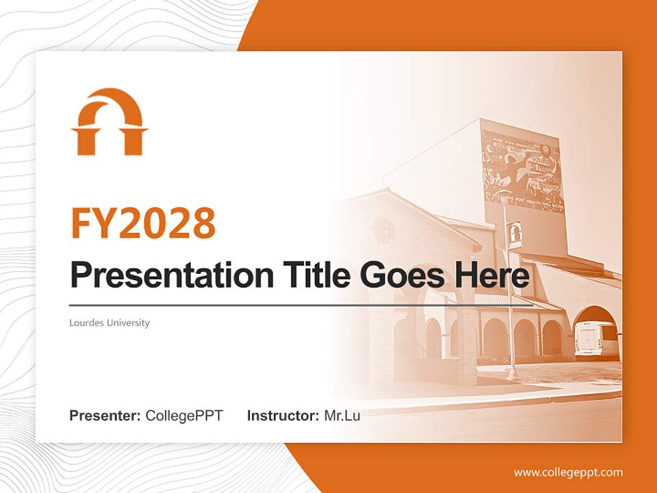 Lourdes University Academic Presentation/Research Findings Report PPT Template4:3 ratio PPT effect preview image5