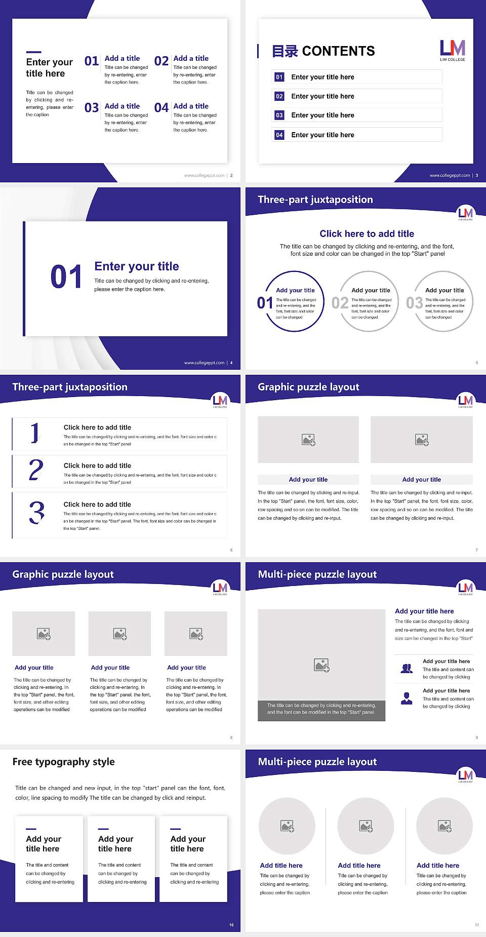 Lim College Academic Presentation/Research Findings Report PPT Template4:3 ratio PPT effect preview image2
