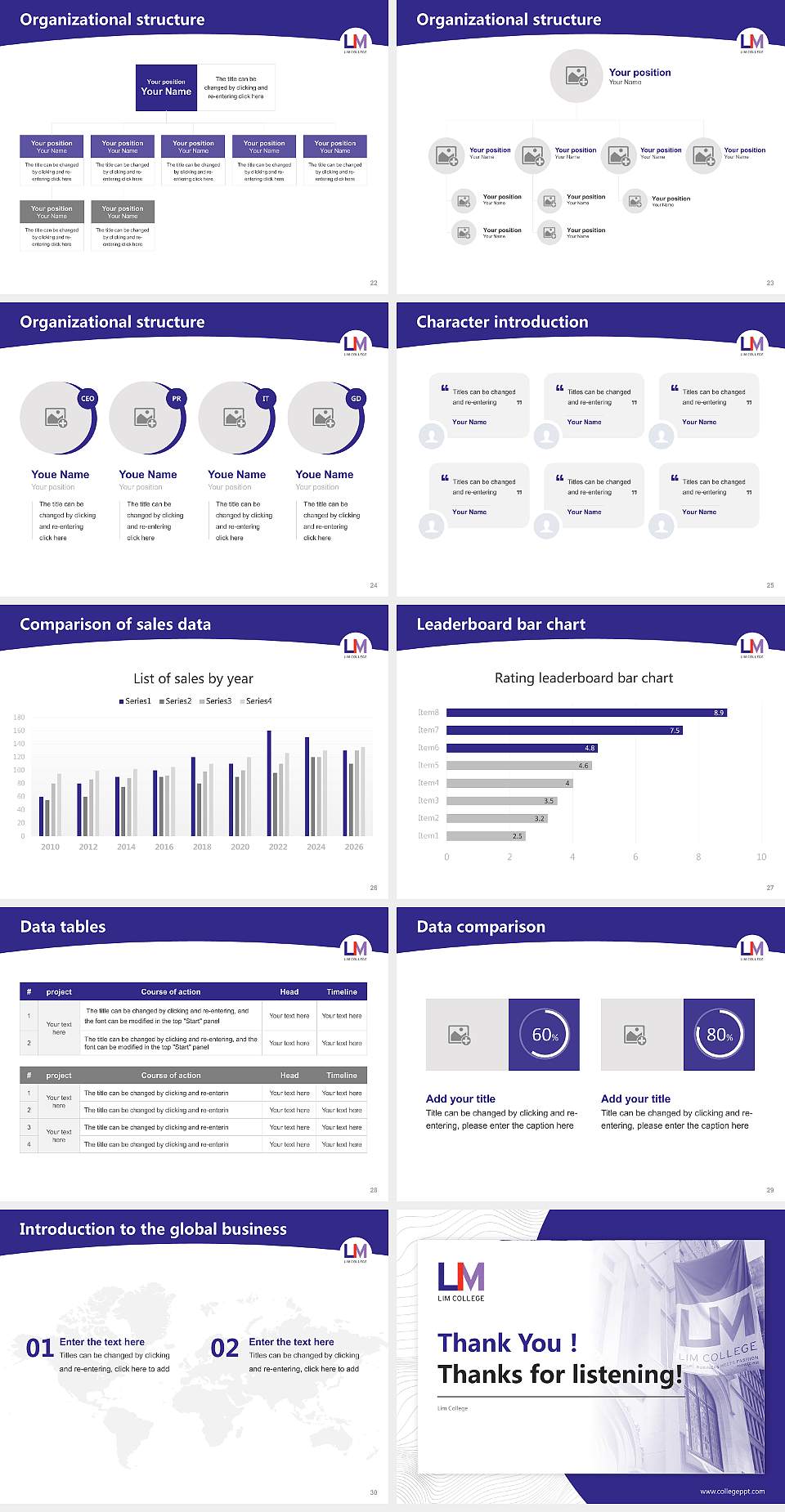 Lim College Academic Presentation/Research Findings Report PPT Template4:3 ratio PPT effect preview image4