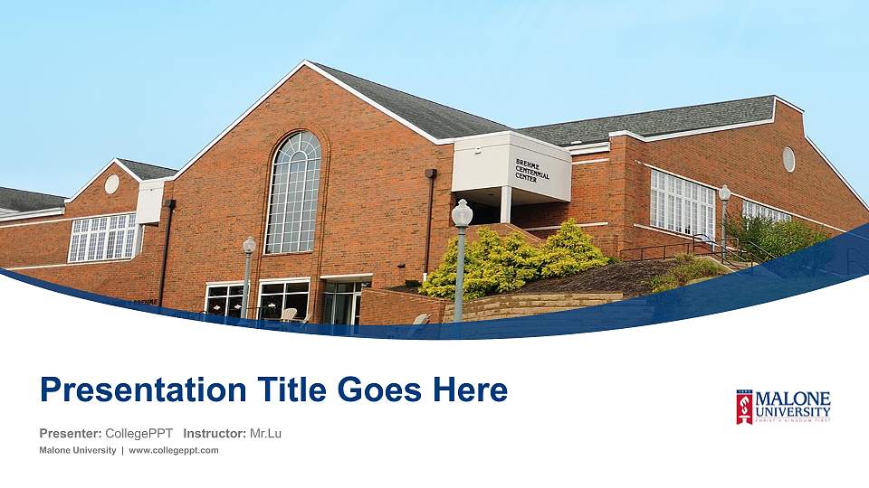 Malone University Course/Courseware Creation PPT Template16:9 ratio PPT effect preview image