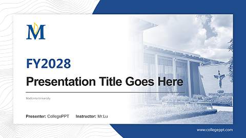 Madonna University Academic Presentation/Research Findings Report PPT Template