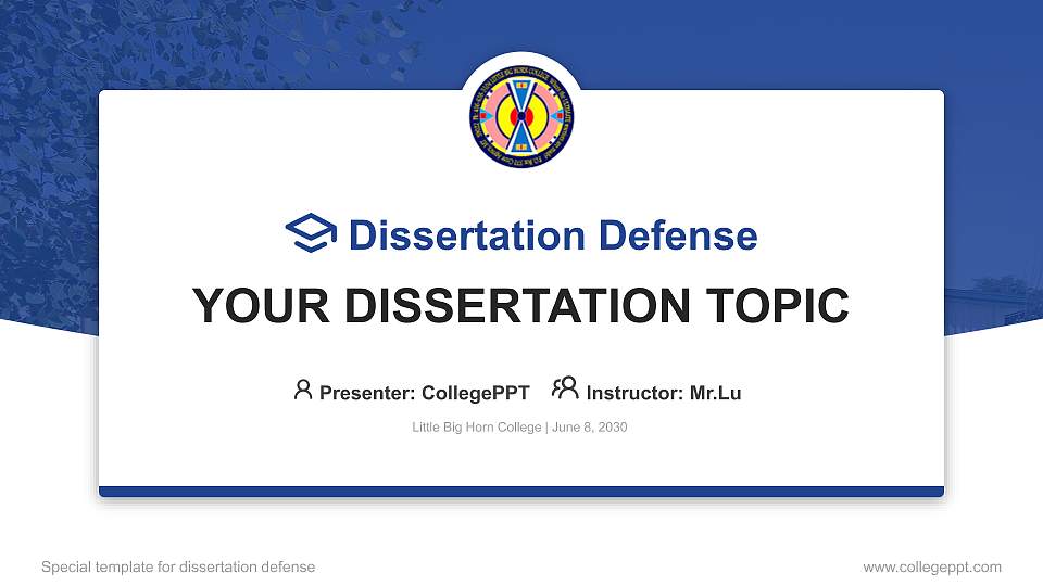 Little Big Horn College Graduation Thesis Defense PPT Template16:9 ratio PPT effect preview image