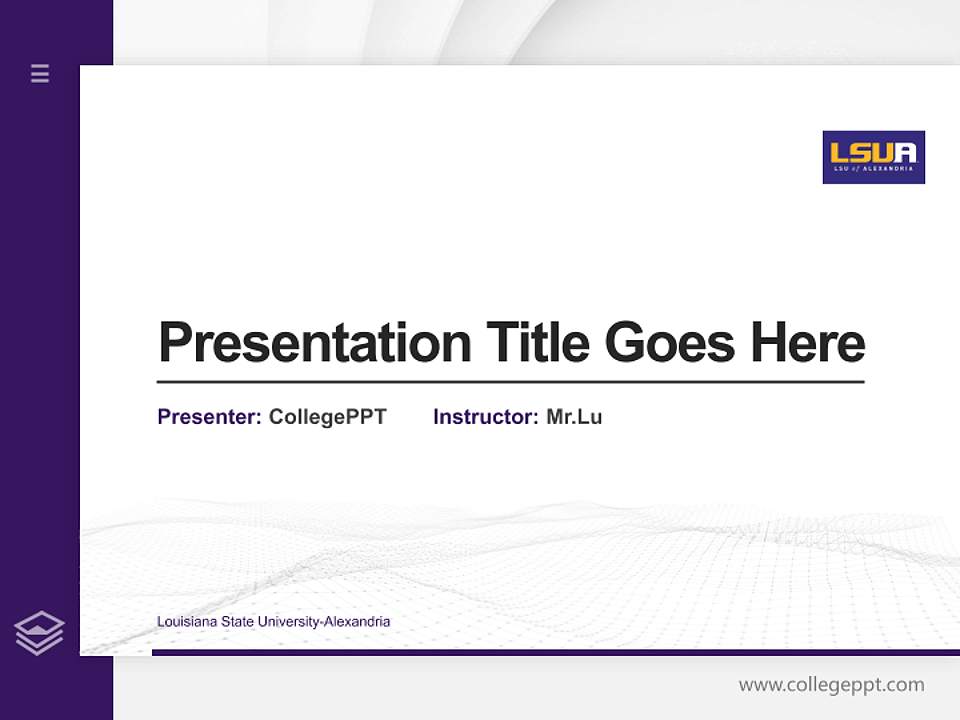 Louisiana State University-Alexandria Thesis Proposal/Graduation Defense PPT Template4:3 ratio PPT effect preview image5