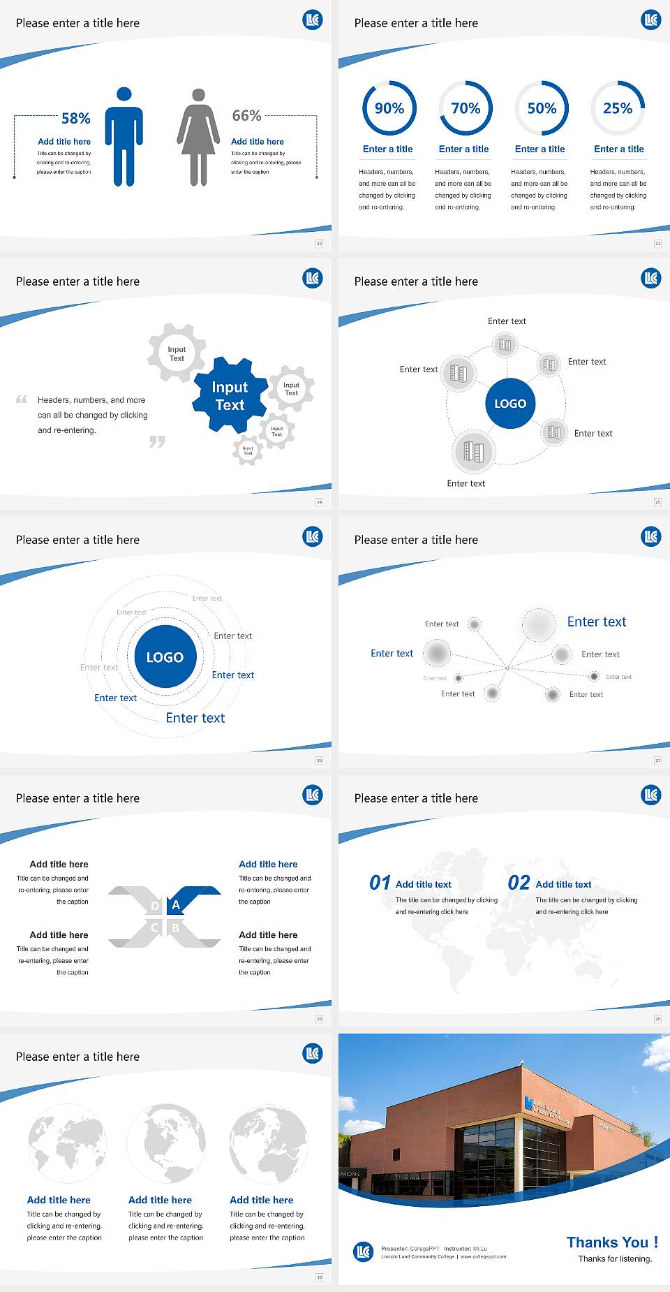 Lincoln Land Community College Course/Courseware Creation PPT Template4:3 ratio PPT effect preview image4