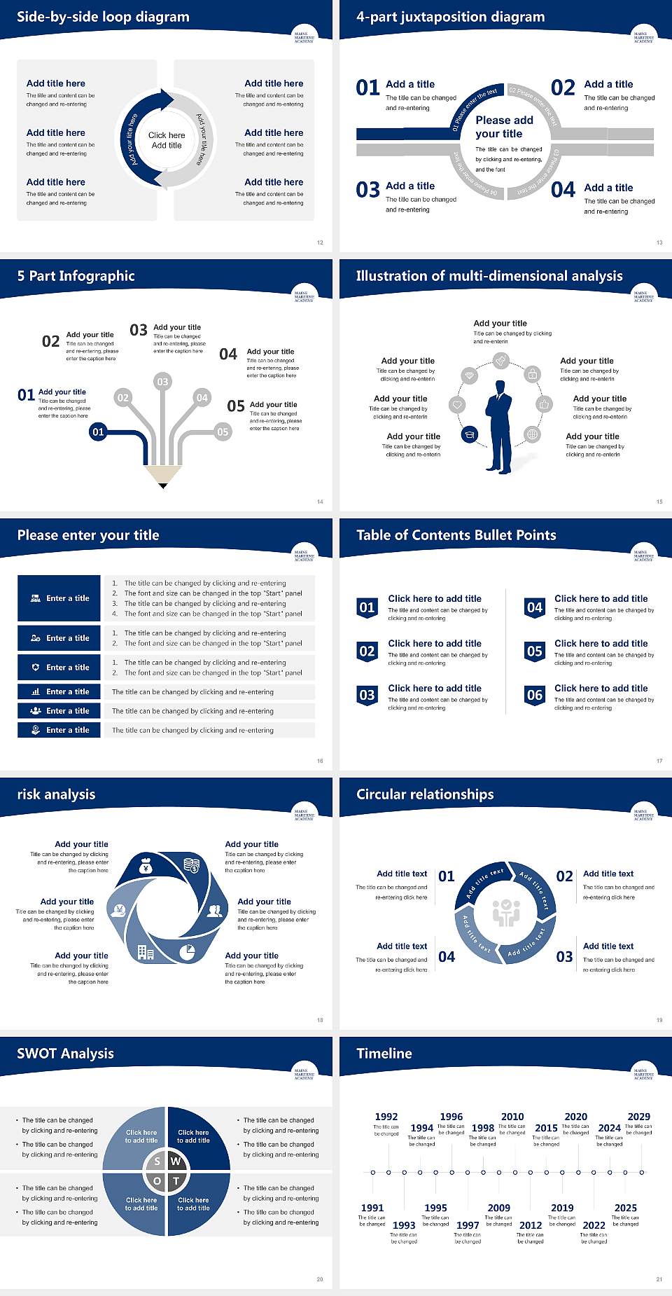 Maine Maritime Academy Academic Presentation/Research Findings Report PPT Template4:3 ratio PPT effect preview image3