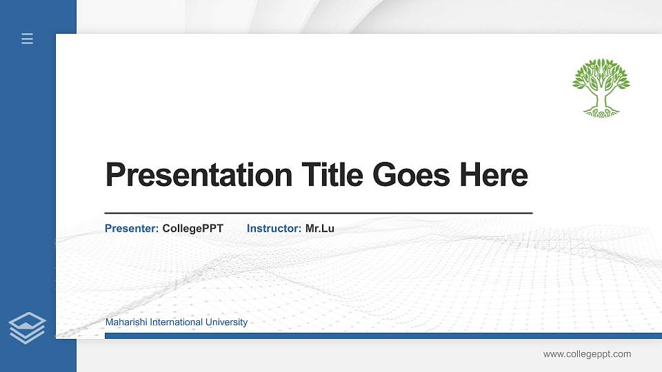 Maharishi International University Thesis Proposal/Graduation Defense PPT Template16:9 ratio PPT effect preview image