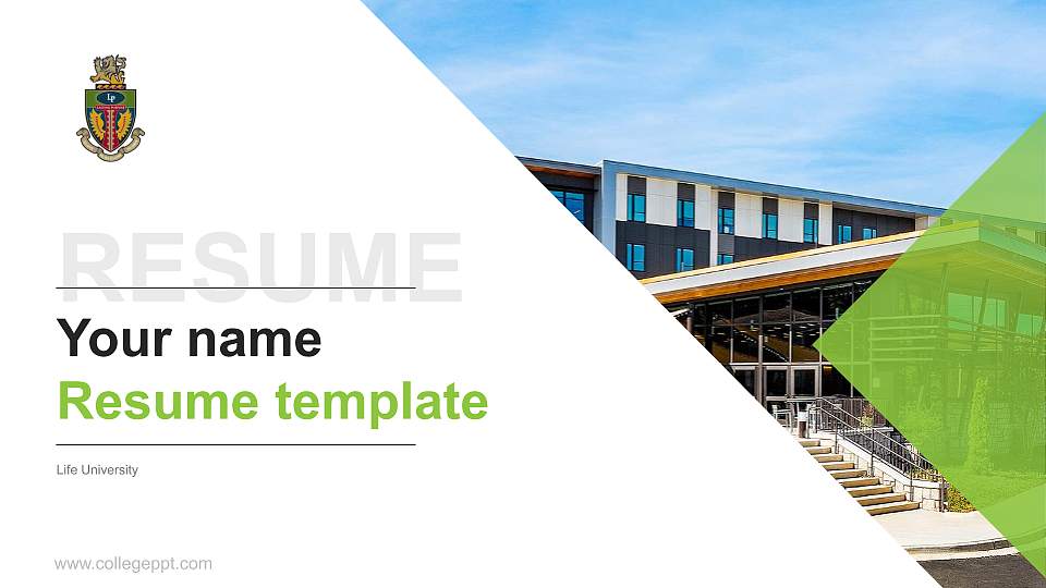 Life University Resume PPT Template16:9 ratio PPT effect preview image