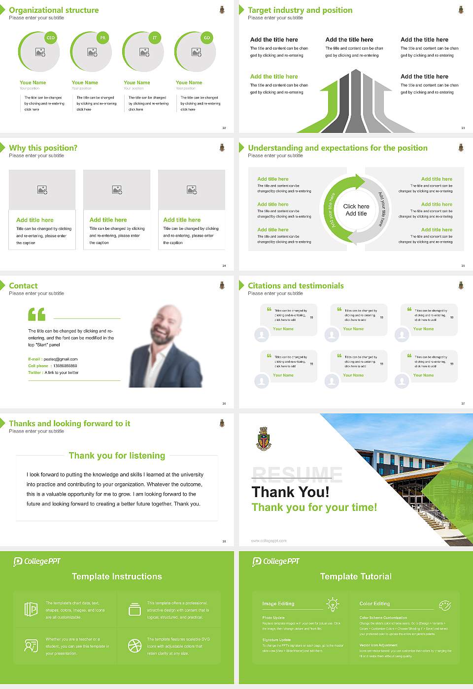 Life University Resume PPT Template16:9 ratio PPT effect preview image4