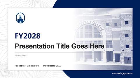 Marietta College Academic Presentation/Research Findings Report PPT Template