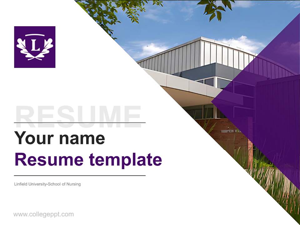 Linfield University-School of Nursing Resume PPT Template4:3 ratio PPT effect preview image5