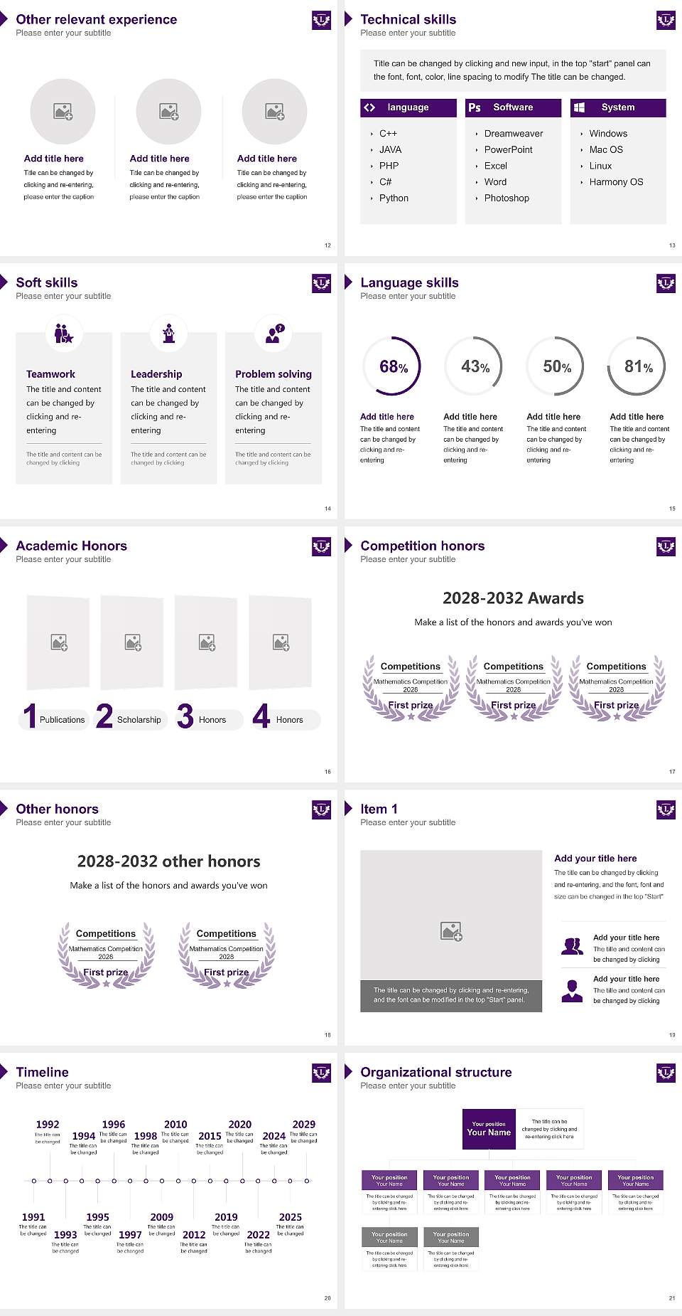 Linfield University-School of Nursing Resume PPT Template4:3 ratio PPT effect preview image3