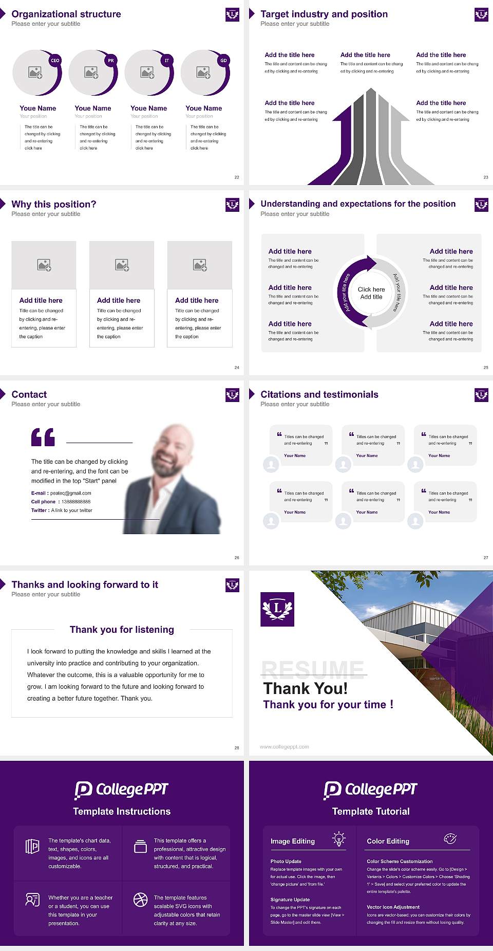 Linfield University-School of Nursing Resume PPT Template4:3 ratio PPT effect preview image4