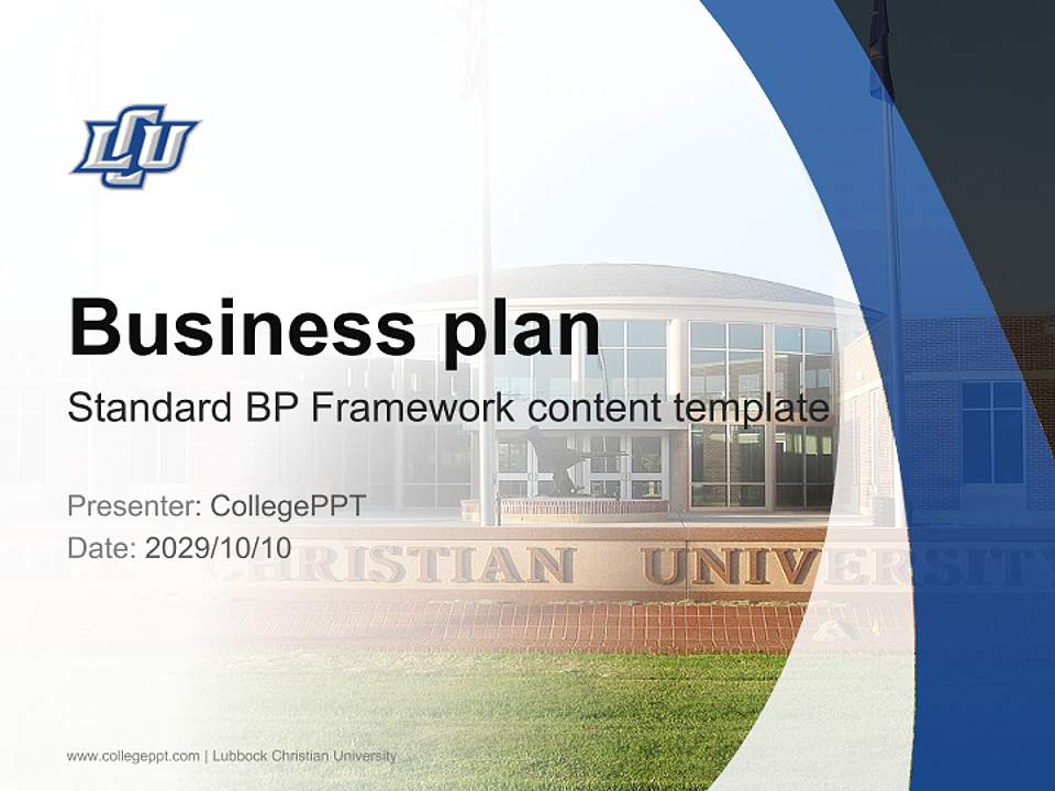 Lubbock Christian University Competition/Entrepreneurship Contest PPT Template4:3 ratio PPT effect preview image9