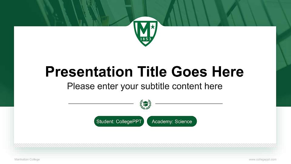 Manhattan College National Scholarship Defense PPT Template16:9 ratio PPT effect preview image1