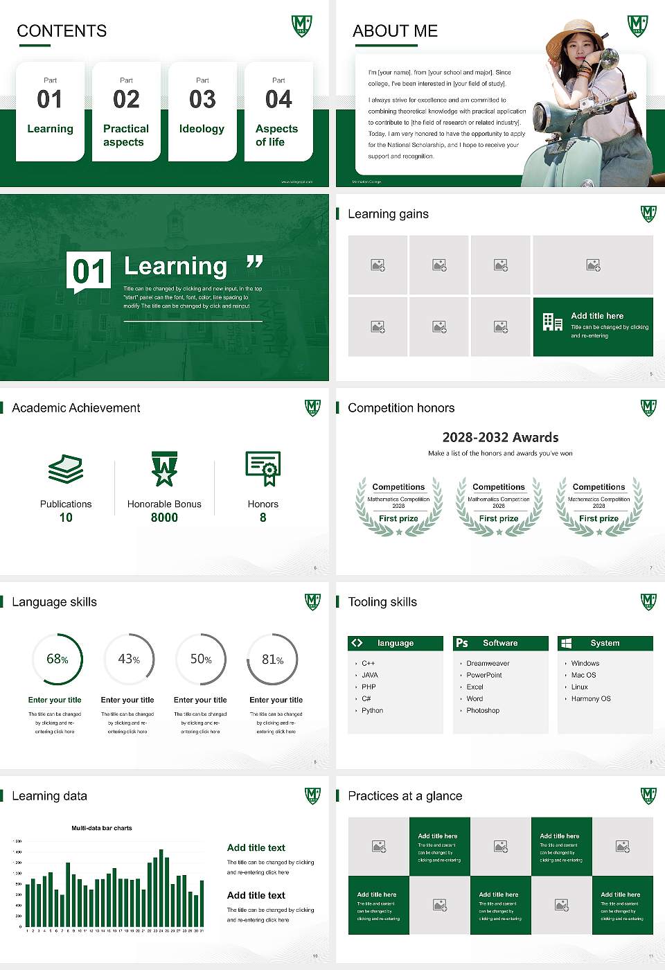 Manhattan College National Scholarship Defense PPT Template16:9 ratio PPT effect preview image2