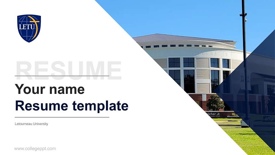Letourneau University Resume PPT Template16:9 ratio PPT effect preview image