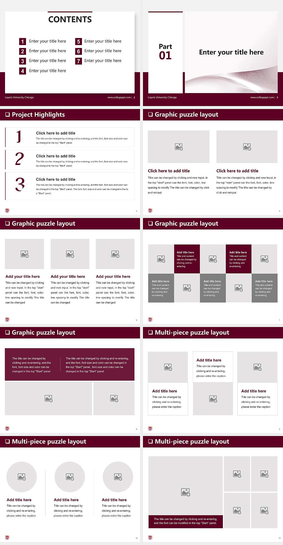 Loyola University Chicago General Purpose PPT Template4:3 ratio PPT effect preview image2