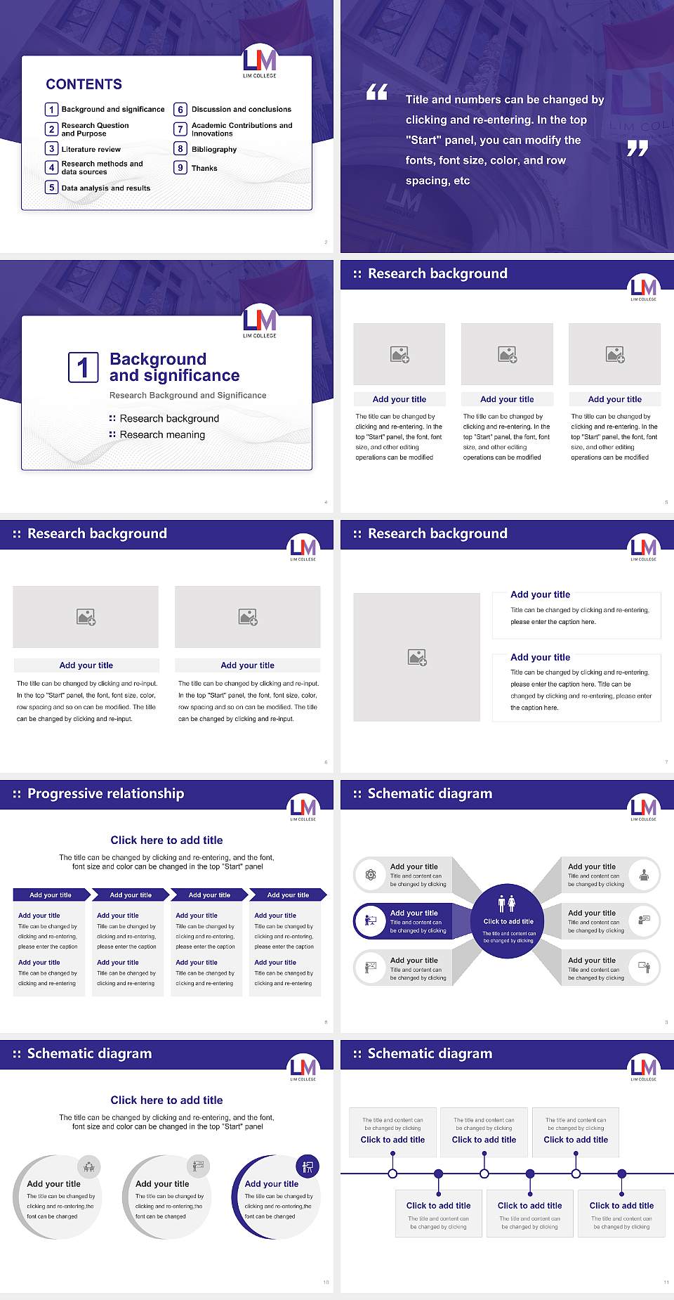 Lim College Graduation Thesis Defense PPT Template4:3 ratio PPT effect preview image2