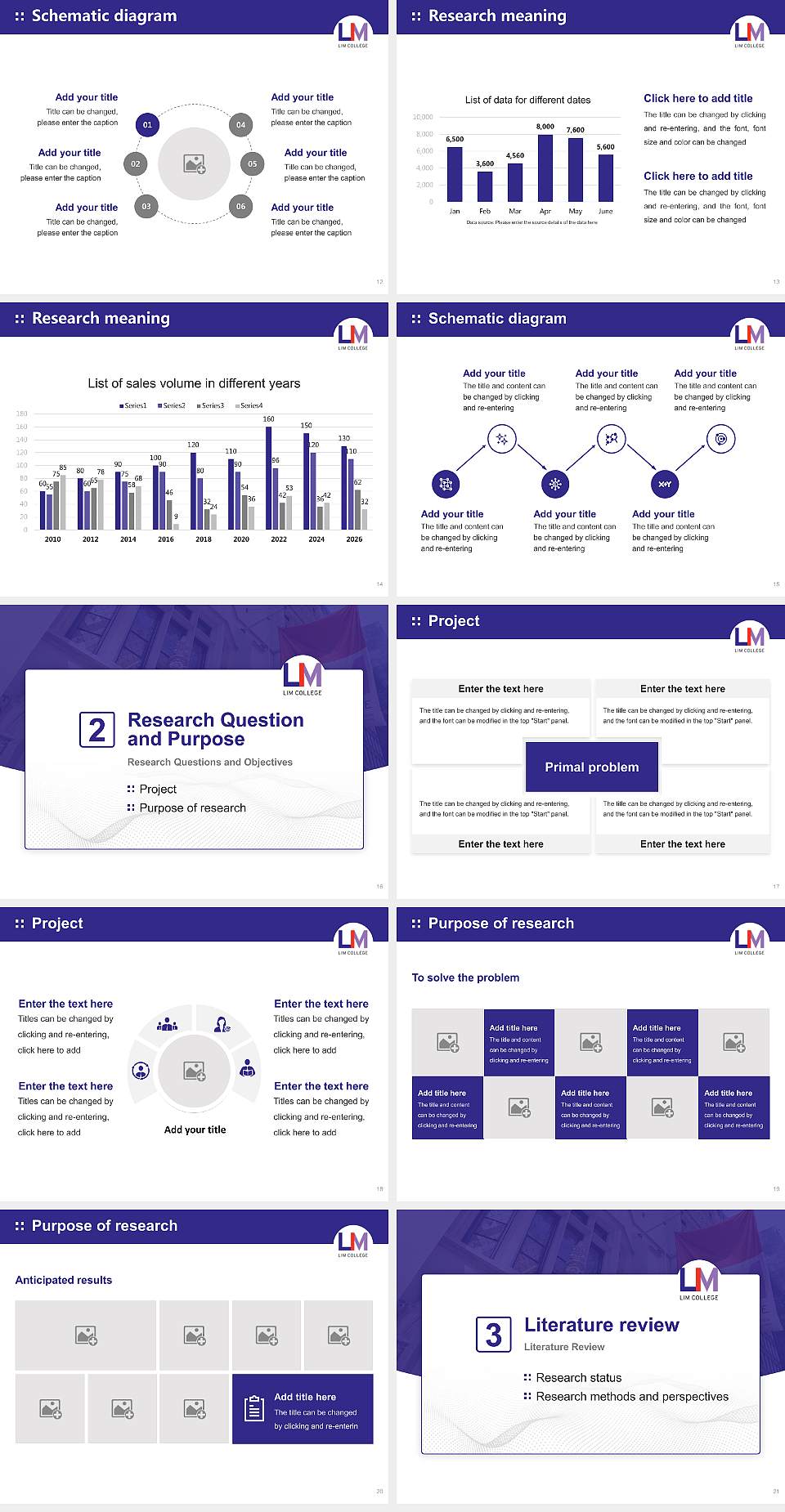 Lim College Graduation Thesis Defense PPT Template4:3 ratio PPT effect preview image3