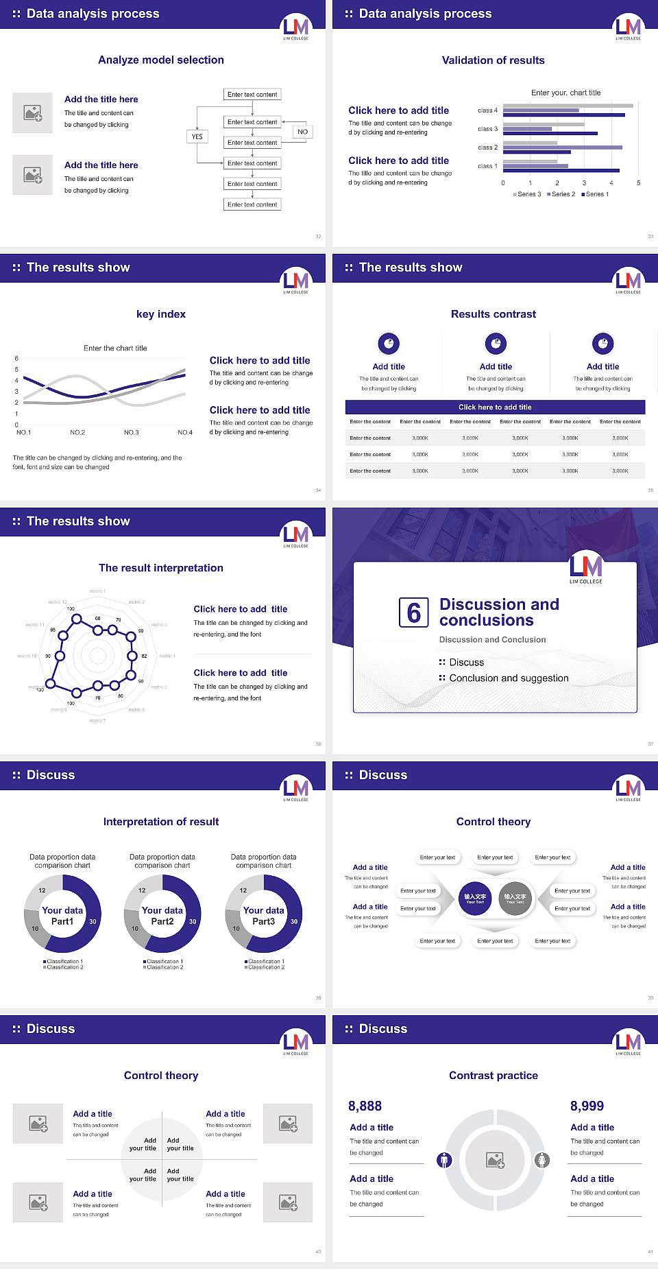 Lim College Graduation Thesis Defense PPT Template4:3 ratio PPT effect preview image5