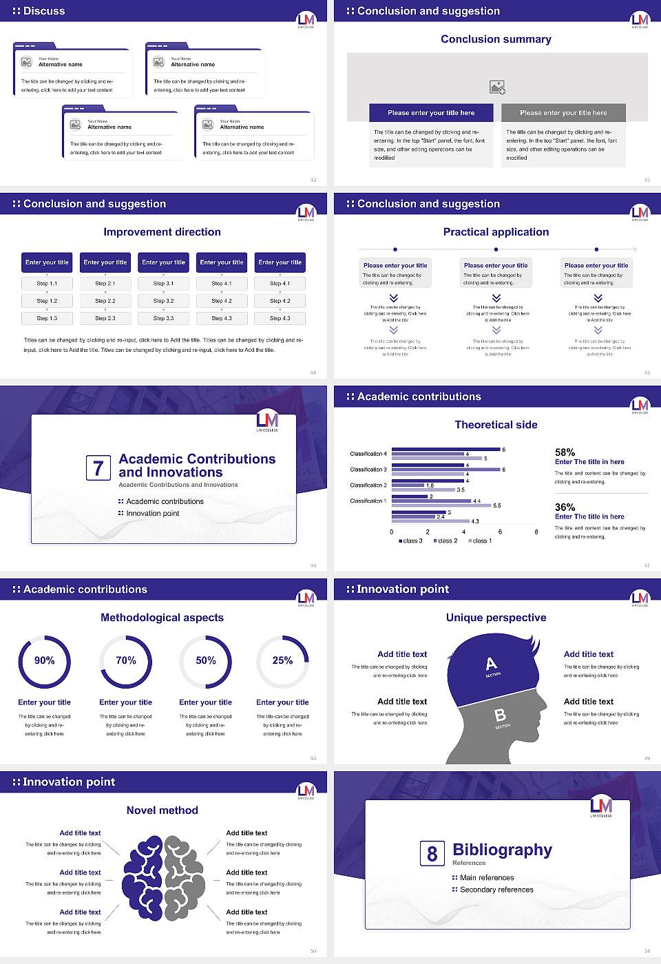 Lim College Graduation Thesis Defense PPT Template16:9 ratio PPT effect preview image6