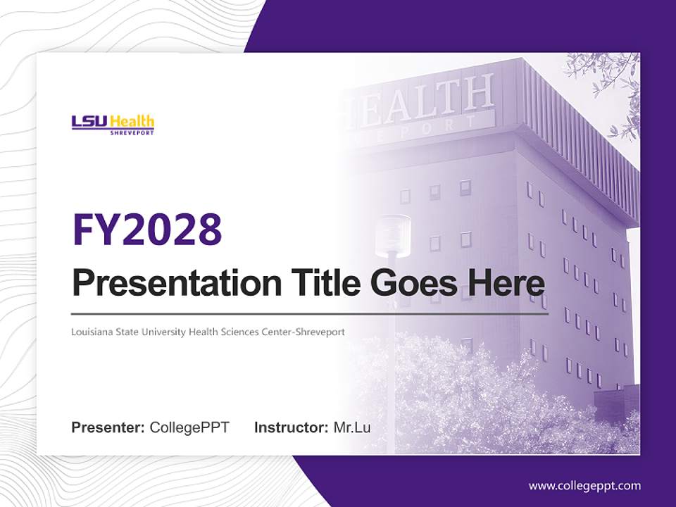 Louisiana State University Health Sciences Center-Shreveport Academic Presentation/Research Findings Report PPT Template4:3 ratio PPT effect preview image5
