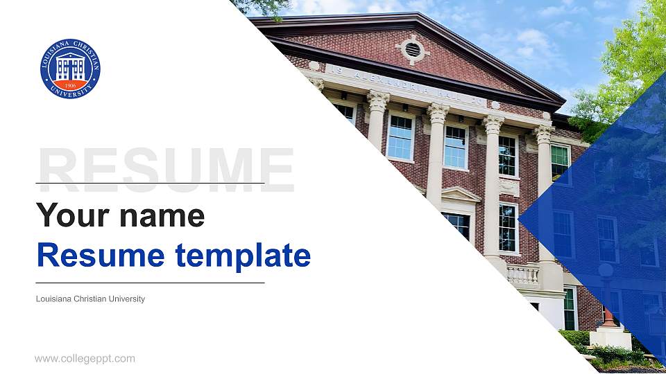 Louisiana Christian University Resume PPT Template16:9 ratio PPT effect preview image