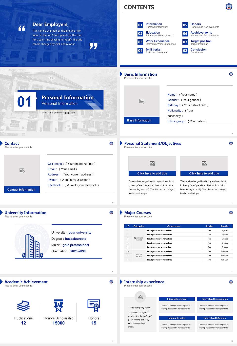 Louisiana Christian University Resume PPT Template16:9 ratio PPT effect preview image2