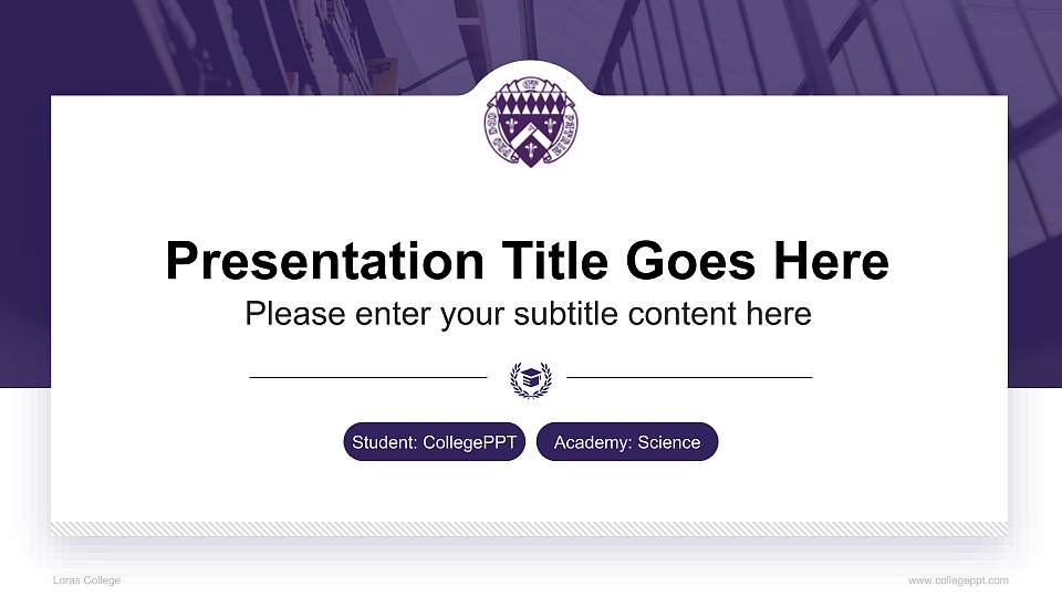 Loras College National Scholarship Defense PPT Template16:9 ratio PPT effect preview image