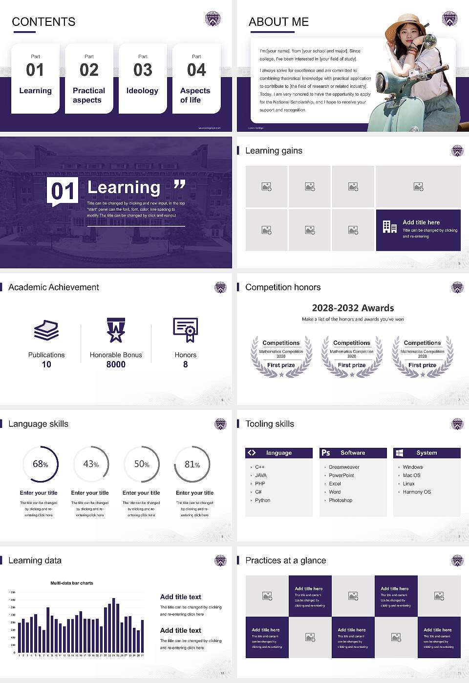 Loras College National Scholarship Defense PPT Template16:9 ratio PPT effect preview image2