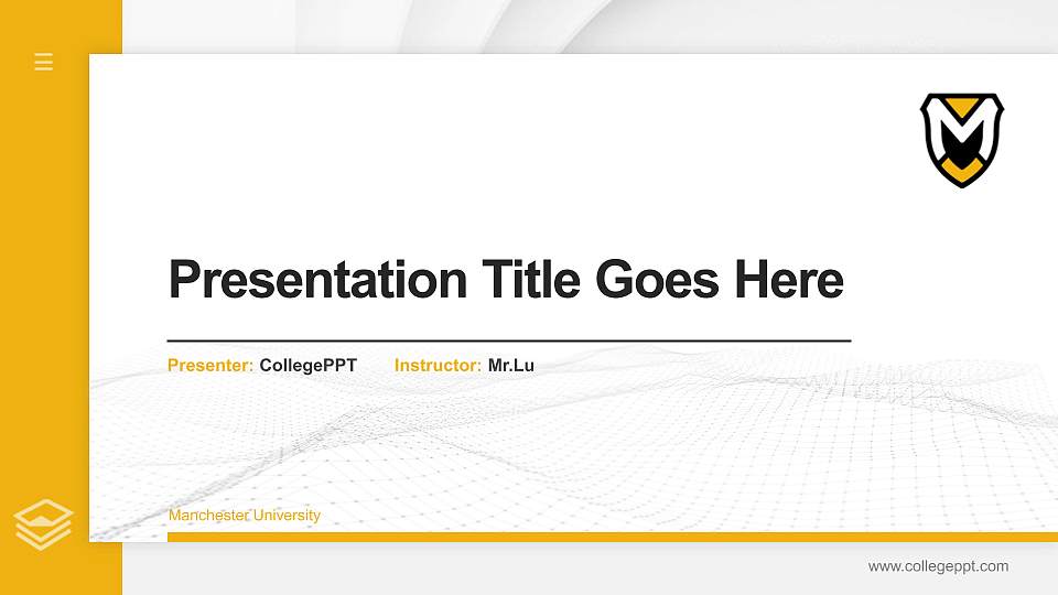 Manchester University Thesis Proposal/Graduation Defense PPT Template16:9 ratio PPT effect preview image